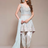 Zainab Chottani | Semi Formals | ICE BLUE PEPLUM