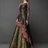 Zainab Chottani | Semi Formals | BLACK PEPLUM