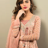 Zainab Chottani | Semi Formals | SALMON PINK ANGRAKHA