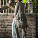 Zainab Chottani | Semi Formals | ASH WHITE AND ICE BLUE