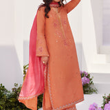 Farah Talib Aziz | Designer Picks 24 | ELYNA CORAL EMBROIDERED RAW SILK SHIRT AND DUPATTA