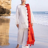 Zainab Chottani Embroidered Chikankari Lawn 3Pc Suit D-03A Chunari