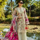 Elaf Premium | Print Chikankari 25 | ELK-06B ROSES & WHITES