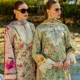 Elaf Premium | Print Chikankari 25 | ELK-06B ROSES & WHITES