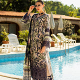 Elaf Premium | Print Chikankari 25 | ELK-08B AZZURRO