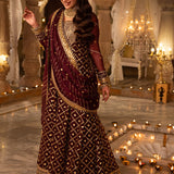 Shehnai by Asim Jofa Embroidered Net Unstitched 3Pc Suit AJSH-04