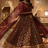 Shehnai by Asim Jofa Embroidered Net Unstitched 3Pc Suit AJSH-04