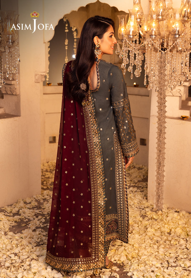 Shehnai by Asim Jofa Embroidered Net Unstitched 3Pc Suit AJSH-07