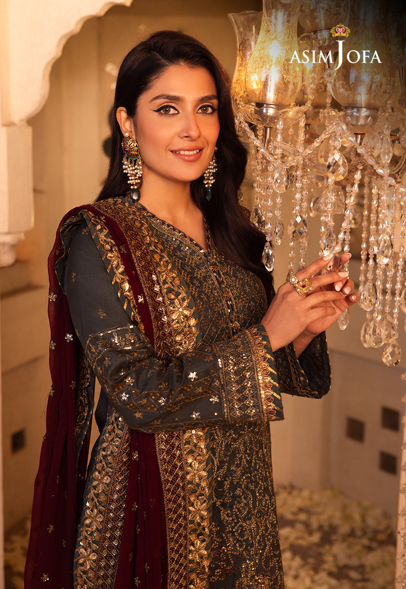 Shehnai by Asim Jofa Embroidered Net Unstitched 3Pc Suit AJSH-07