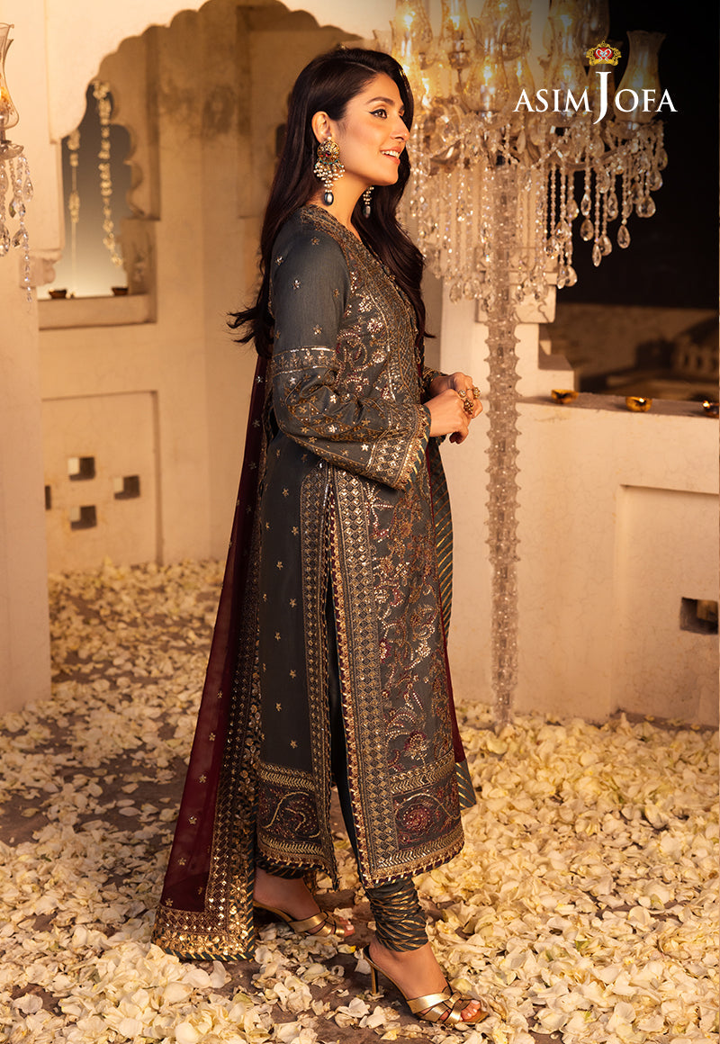 Shehnai by Asim Jofa Embroidered Net Unstitched 3Pc Suit AJSH-07