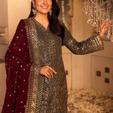 Shehnai by Asim Jofa Embroidered Net Unstitched 3Pc Suit AJSH-07