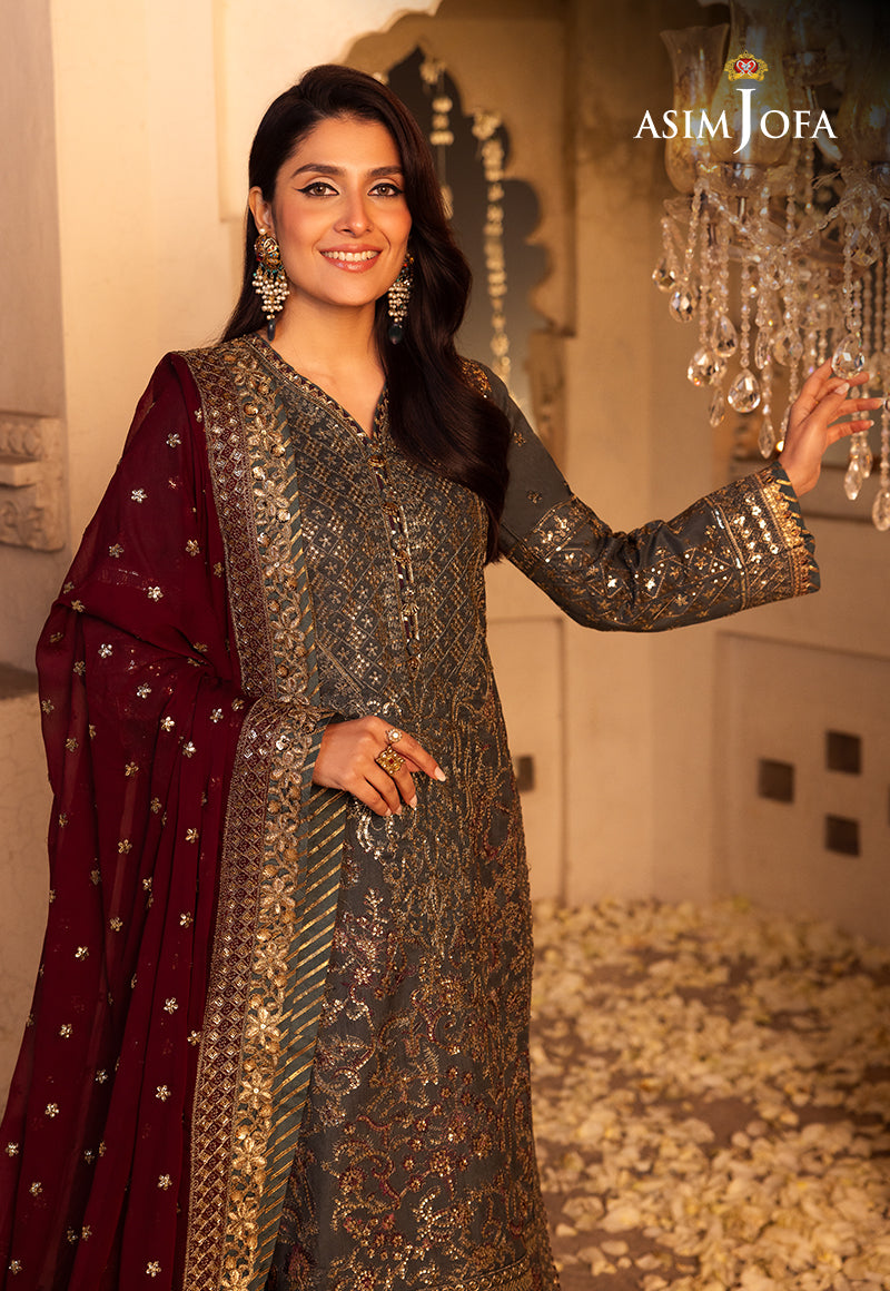 Shehnai by Asim Jofa Embroidered Net Unstitched 3Pc Suit AJSH-07