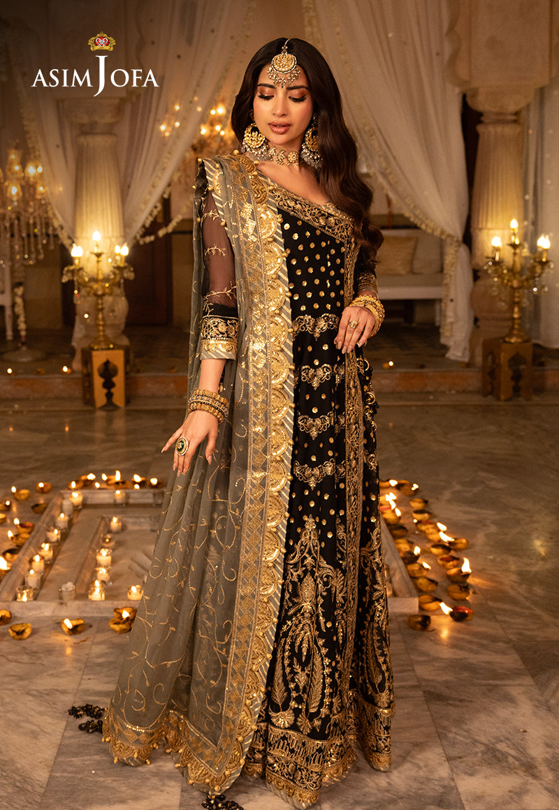 Shehnai by Asim Jofa Embroidered Net Unstitched 3Pc Suit AJSH-08
