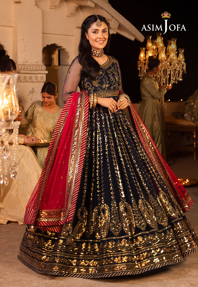 Shehnai by Asim Jofa Embroidered Net Unstitched 3Pc Suit AJSH-10