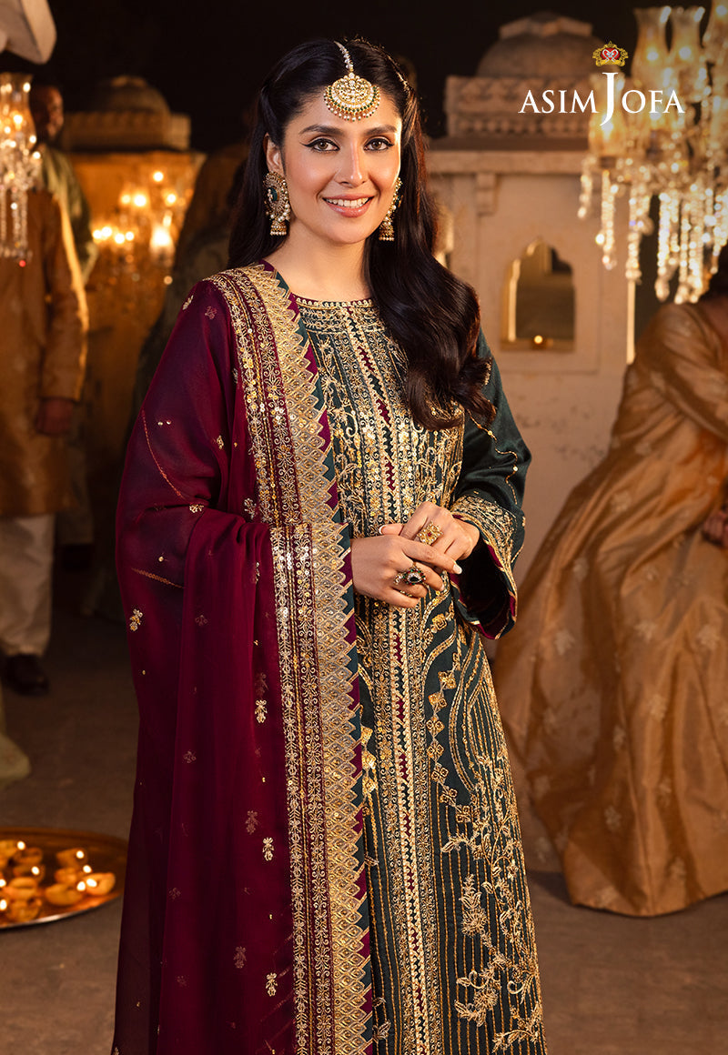 Shehnai by Asim Jofa Embroidered Chiffon Unstitched 3Pc Suit AJSH-20