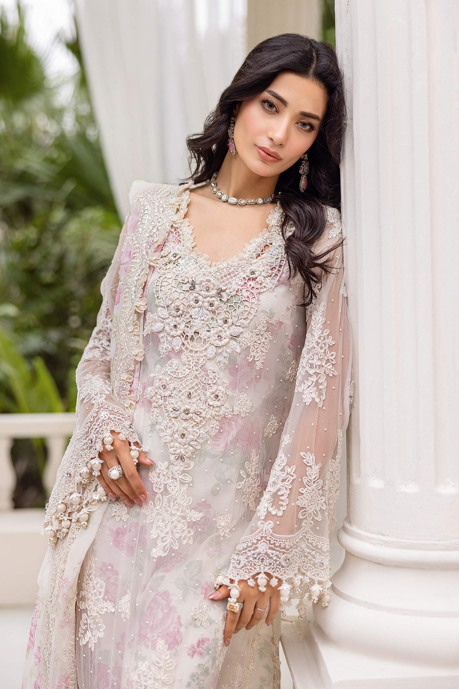 Maria b 3 Piece Unstitched Embroidered Chiffon Suit | MPC-25-101
