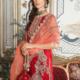 MARIA B-MBROIDERED | Maroon BD-2708