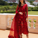 Zainab Chottani Embroidered Organza 3Pc Suit D-09 Ruby Luxe