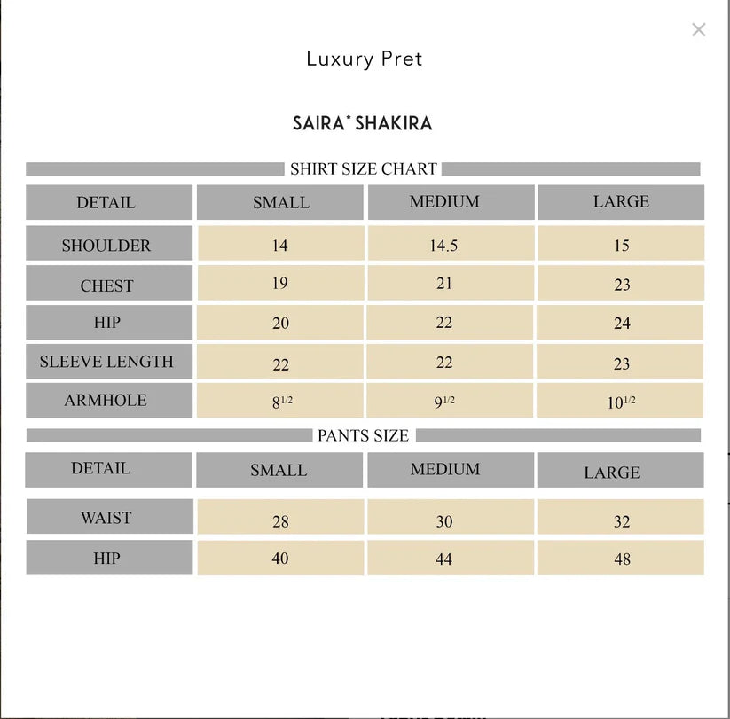 Saira Shakira - Peony - Luxury Pret
