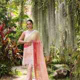 Noor by Saadia Asad | Luxury Chikankari Lawn24 | D7-B Peach Tkm