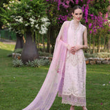 Noor by Saadia Asad | Luxury Chikankari Lawn24 | D11-A Pink Schifli