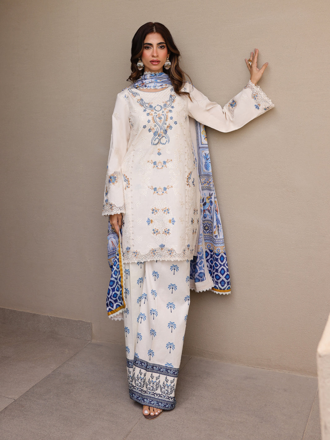 Faiza Faisal | Marine Luxury Lawn 25 | MIRHA