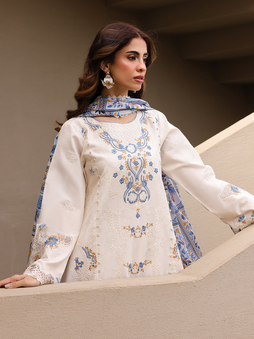 Faiza Faisal | Marine Luxury Lawn 25 | MIRHA