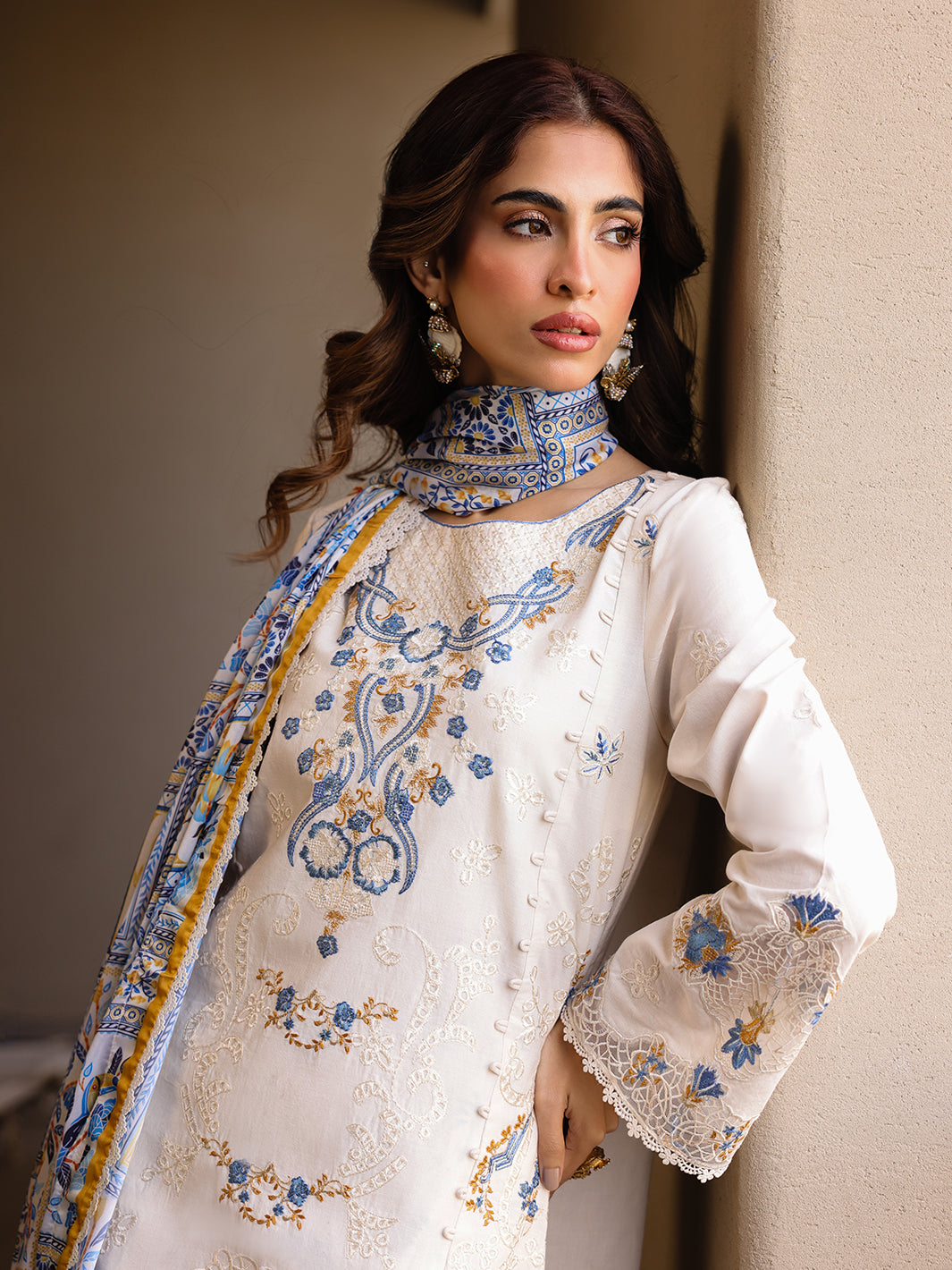 Faiza Faisal | Marine Luxury Lawn 25 | MIRHA