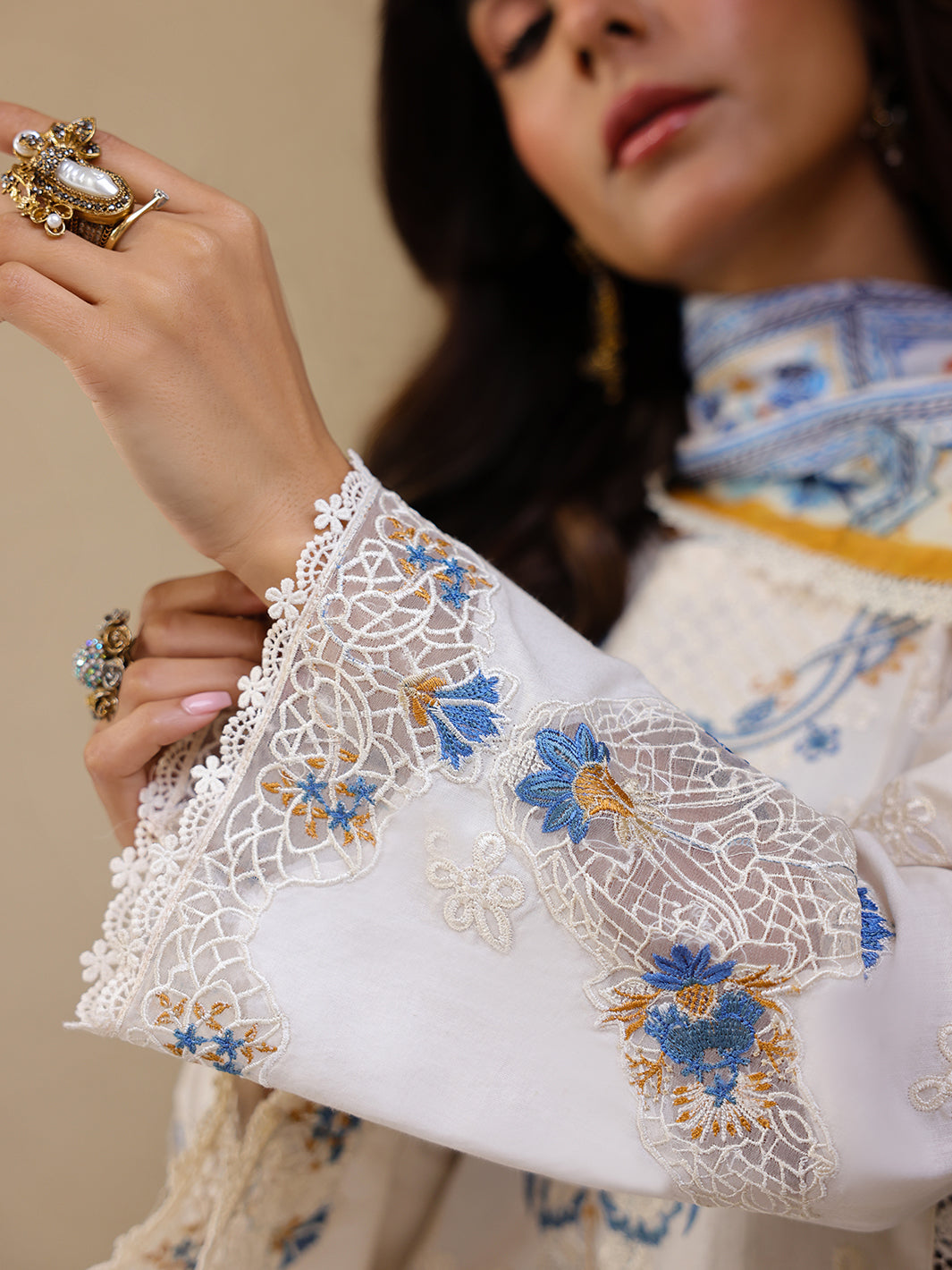 Faiza Faisal | Marine Luxury Lawn 25 | MIRHA