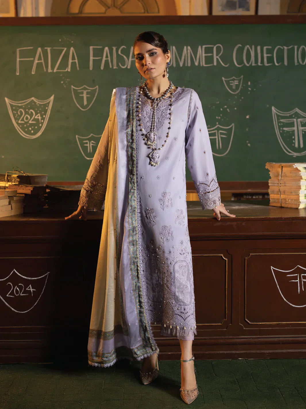 Faiza Faisal | Maya Luxury Lawn | Nazali