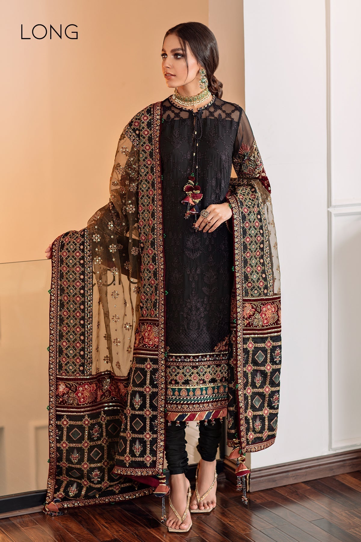 BAROQUE-EMBROIDERED CHIFFON CH09-04