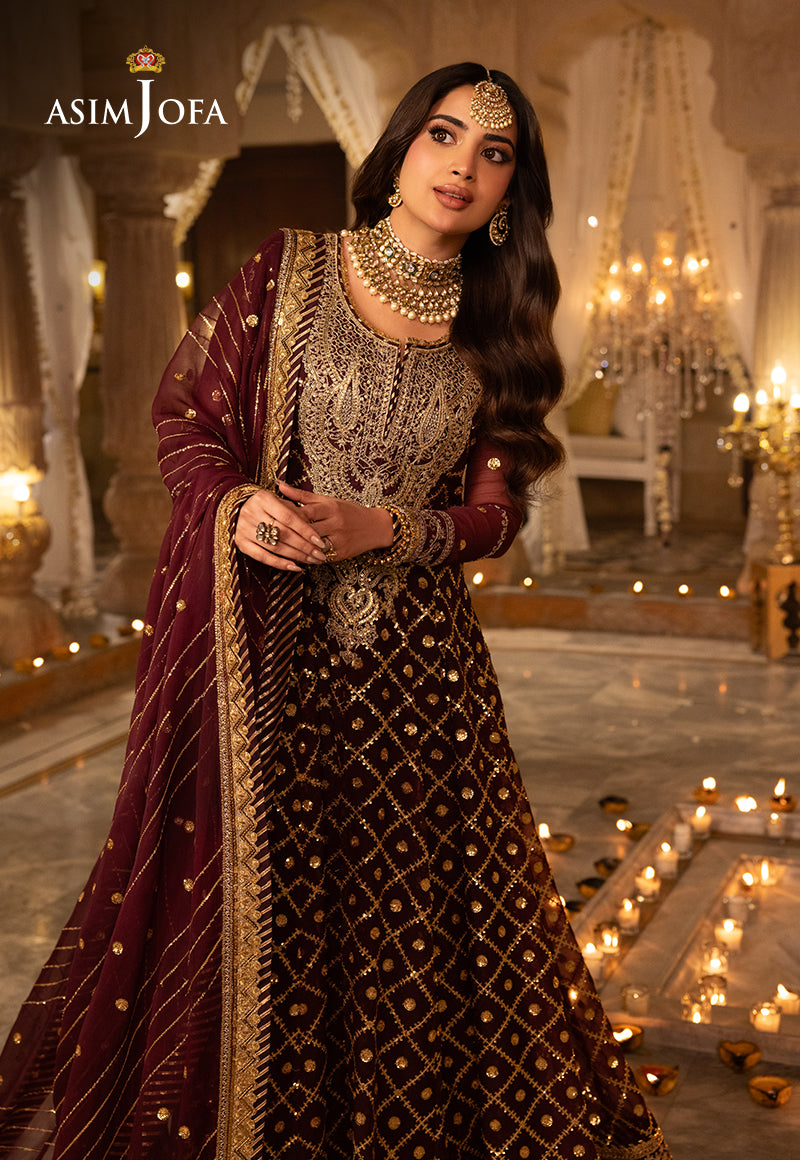 Shehnai by Asim Jofa Embroidered Net Unstitched 3Pc Suit AJSH-04