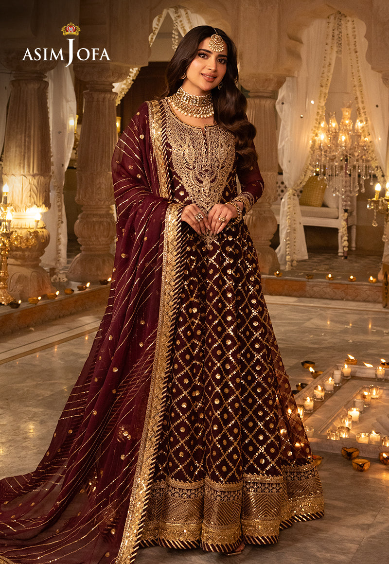Shehnai by Asim Jofa Embroidered Net Unstitched 3Pc Suit AJSH-04