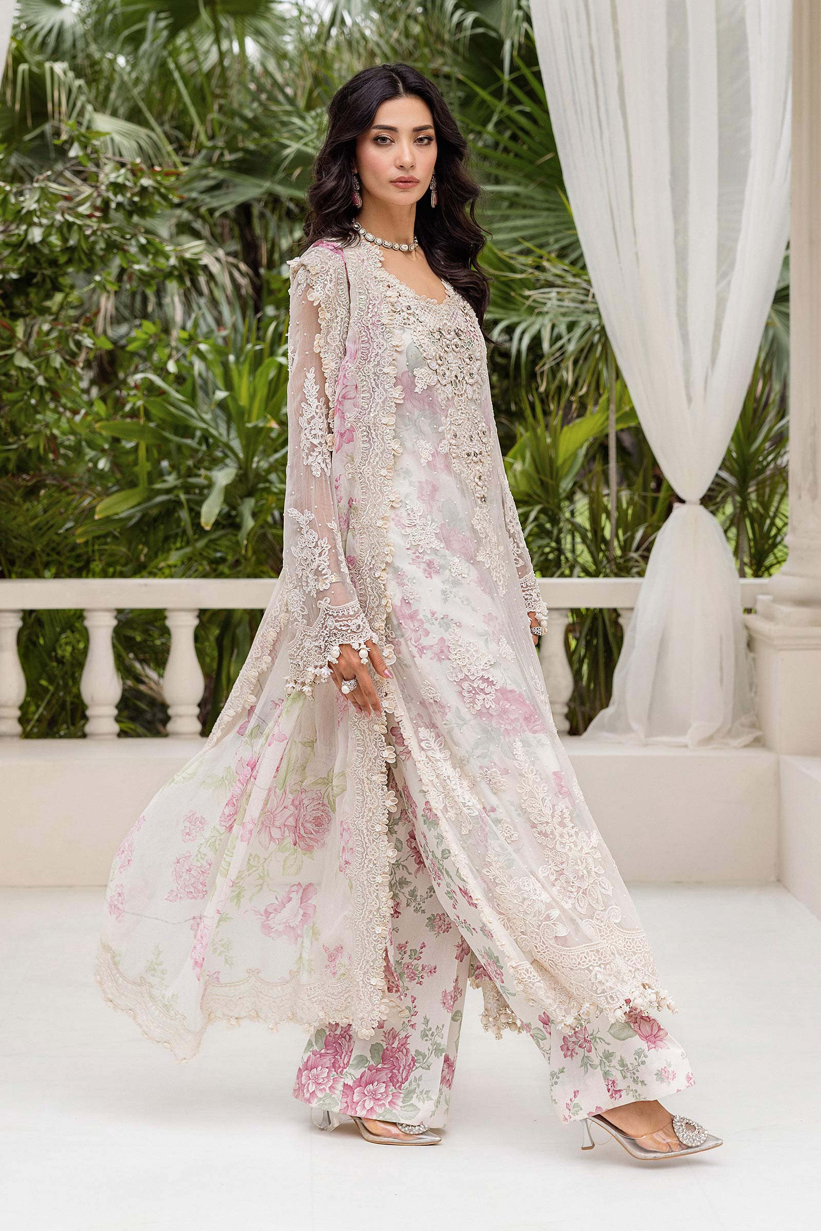 Maria b 3 Piece Unstitched Embroidered Chiffon Suit | MPC-25-101 