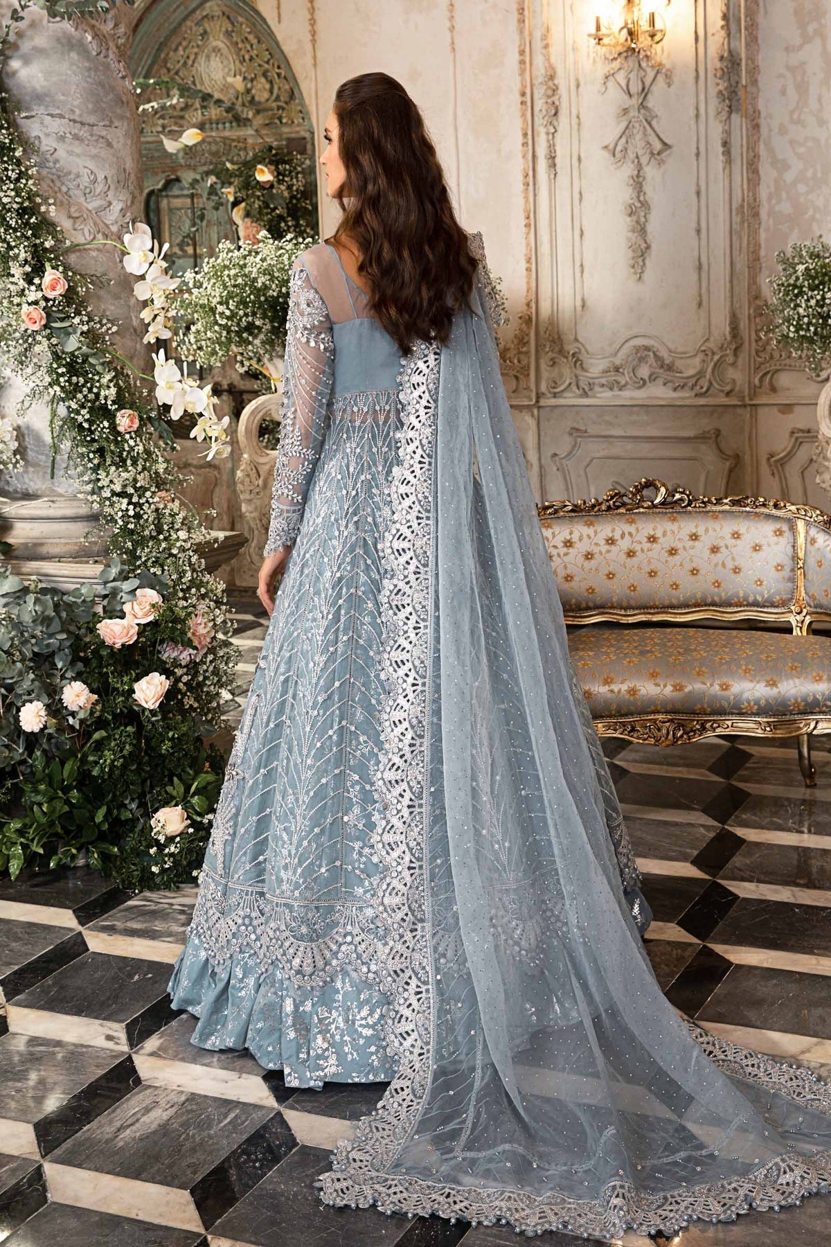 MARIA B-MBROIDERED | Ice Blue BD-2702