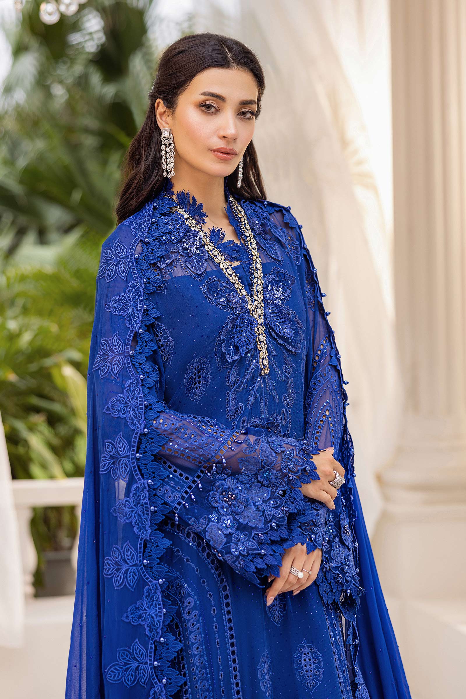 Maria B 3 Piece Embroidered Chiffon Suit | MPC-25-103 