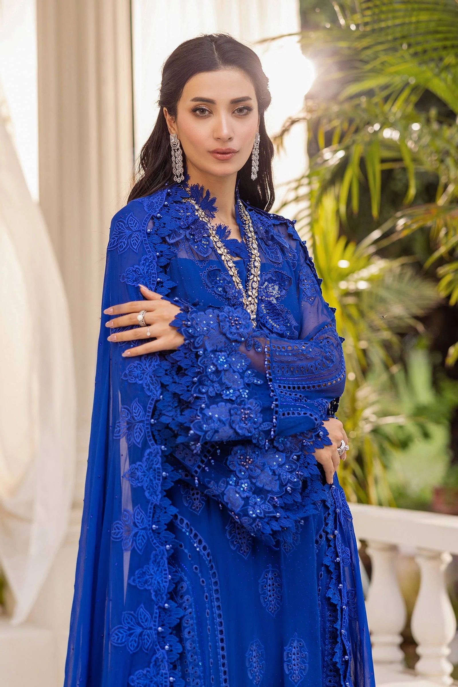 Maria B 3 Piece Embroidered Chiffon Suit | MPC-25-103 
