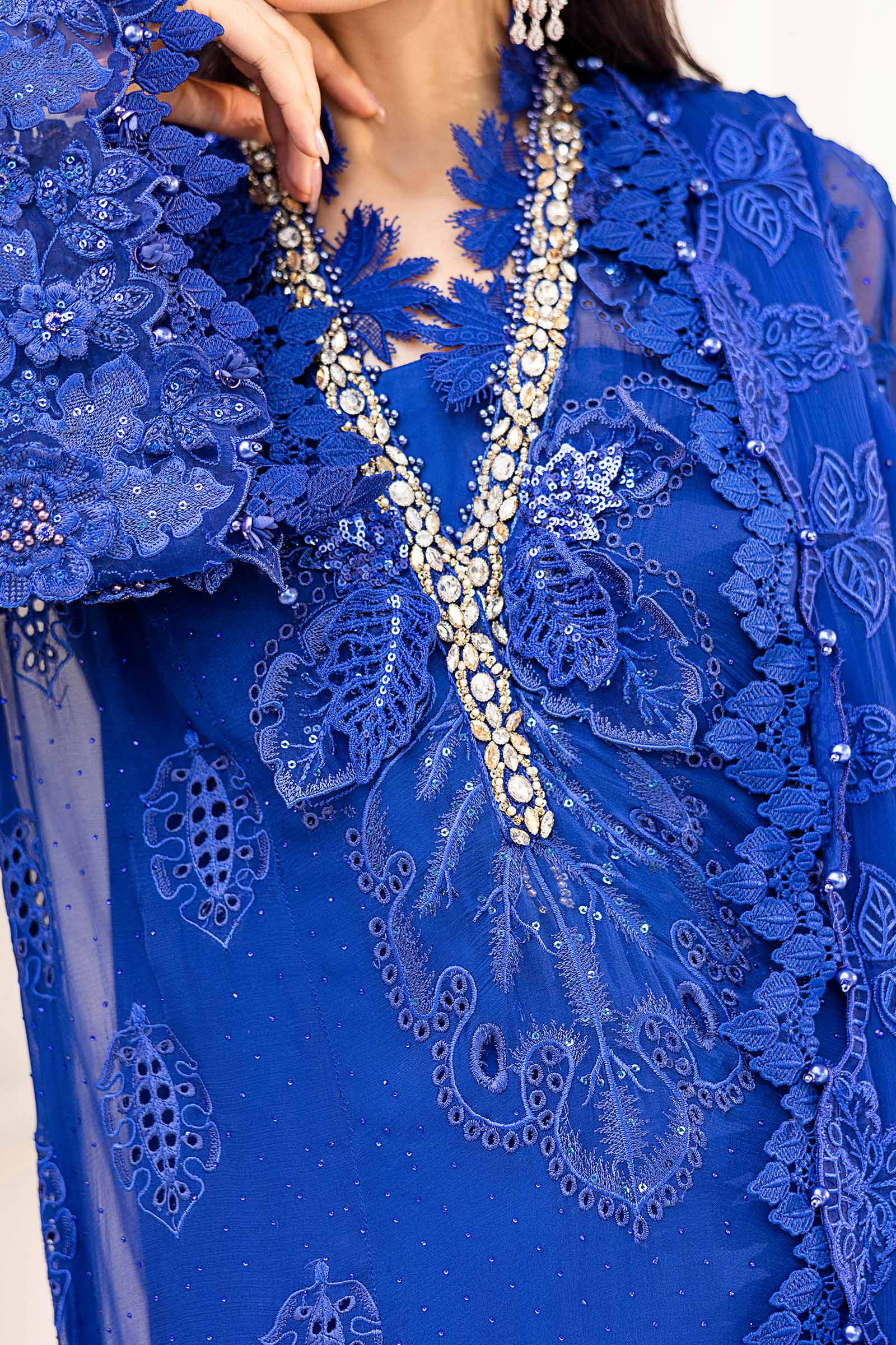 Maria B 3 Piece Embroidered Chiffon Suit | MPC-25-103 