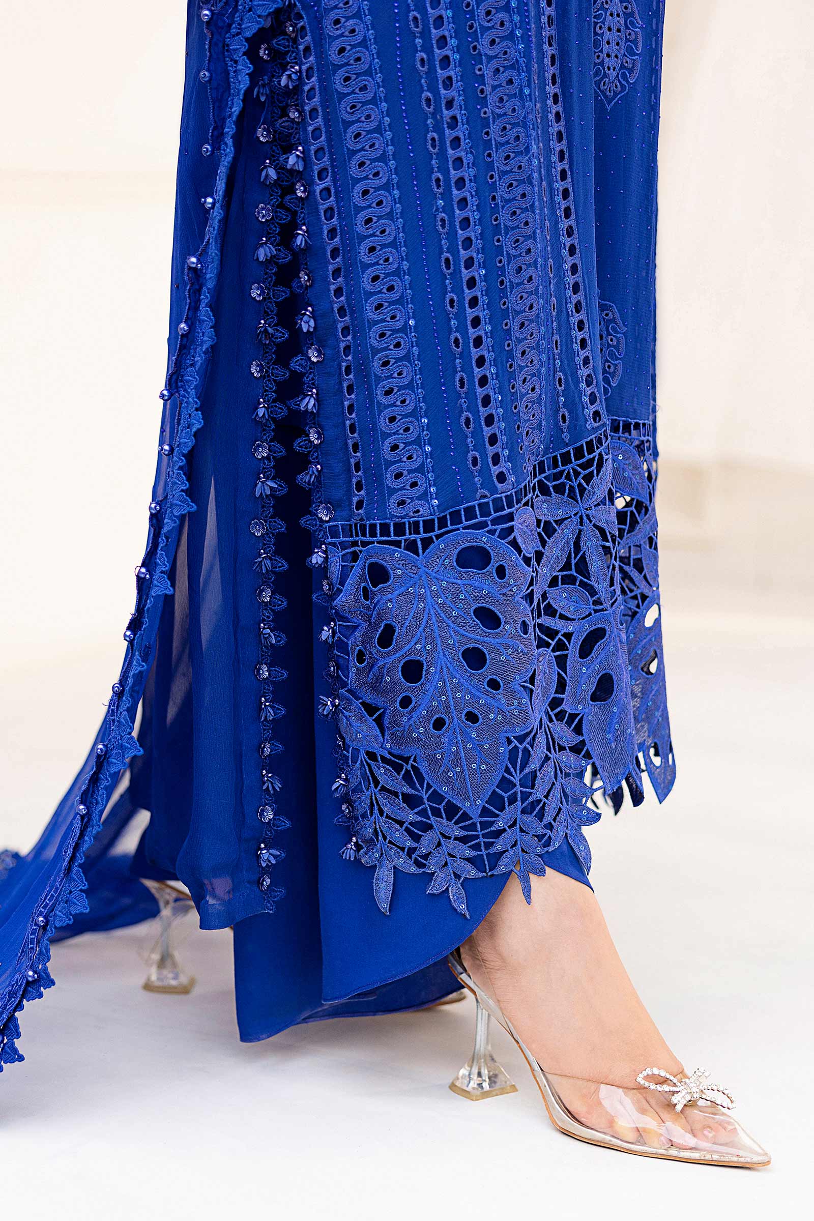 Maria B 3 Piece Embroidered Chiffon Suit | MPC-25-103 