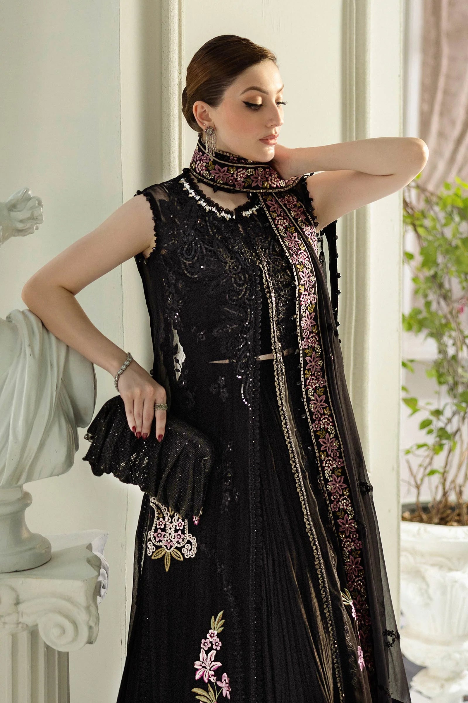 Maria B 3 Piece Embroidered Chiffon Suit | MPC-25-104 