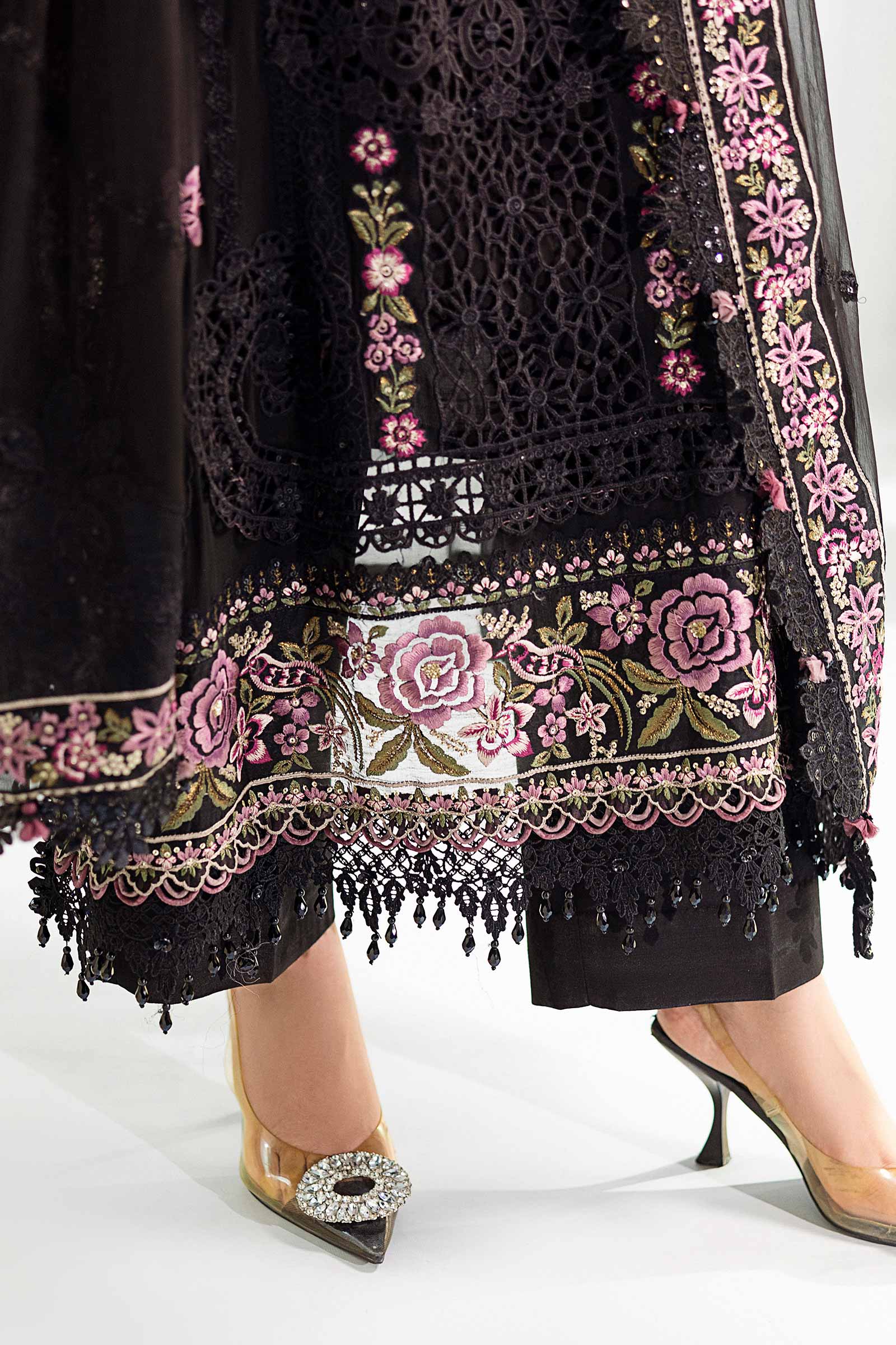 Maria B 3 Piece Embroidered Chiffon Suit | MPC-25-104 
