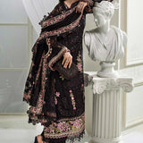 Maria B 3 Piece Embroidered Chiffon Suit | MPC-25-104 