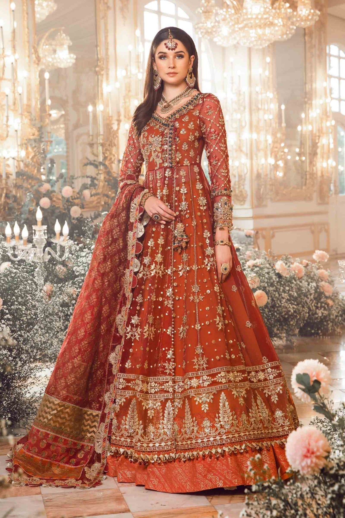 MARIA B-MBROIDERED | Maroon BD-2705