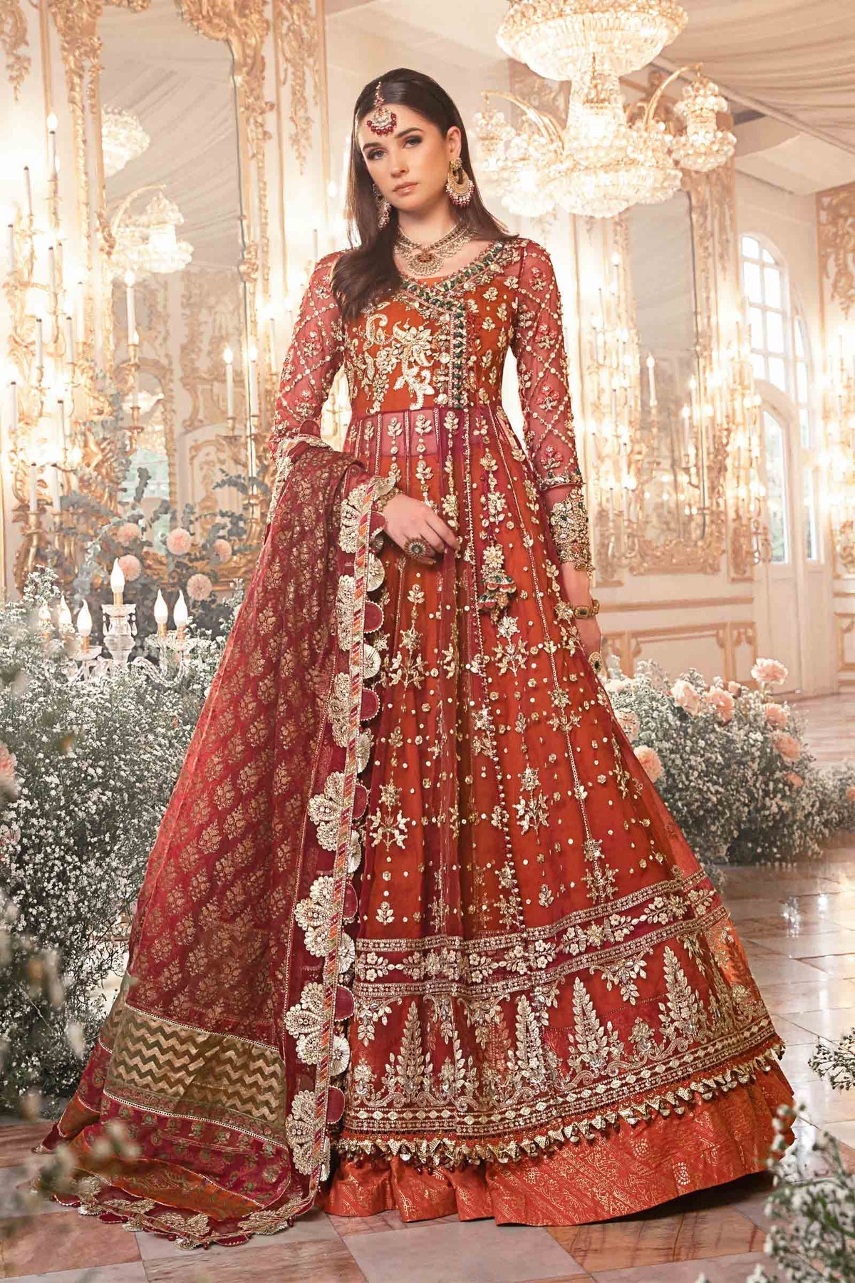 MARIA B-MBROIDERED | Maroon BD-2705