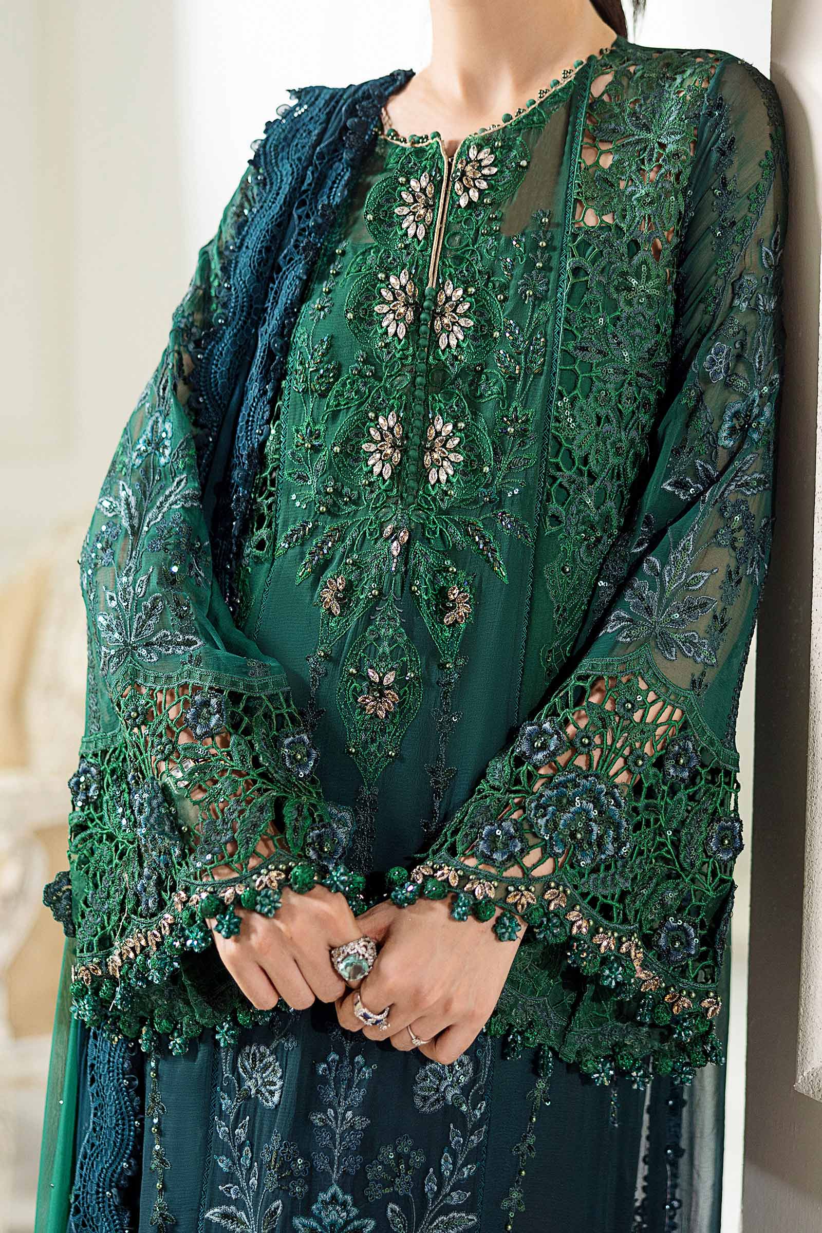 Maria B 3 Piece Embroidered Chiffon Suit | MPC-25-106 