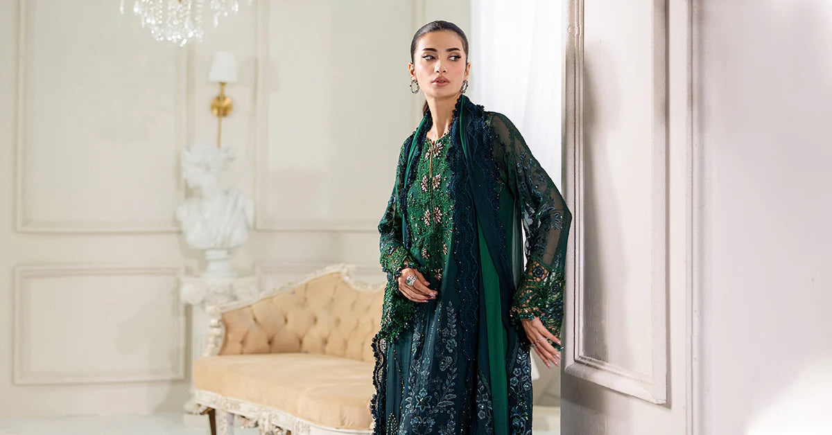 Maria B 3 Piece Embroidered Chiffon Suit | MPC-25-106 