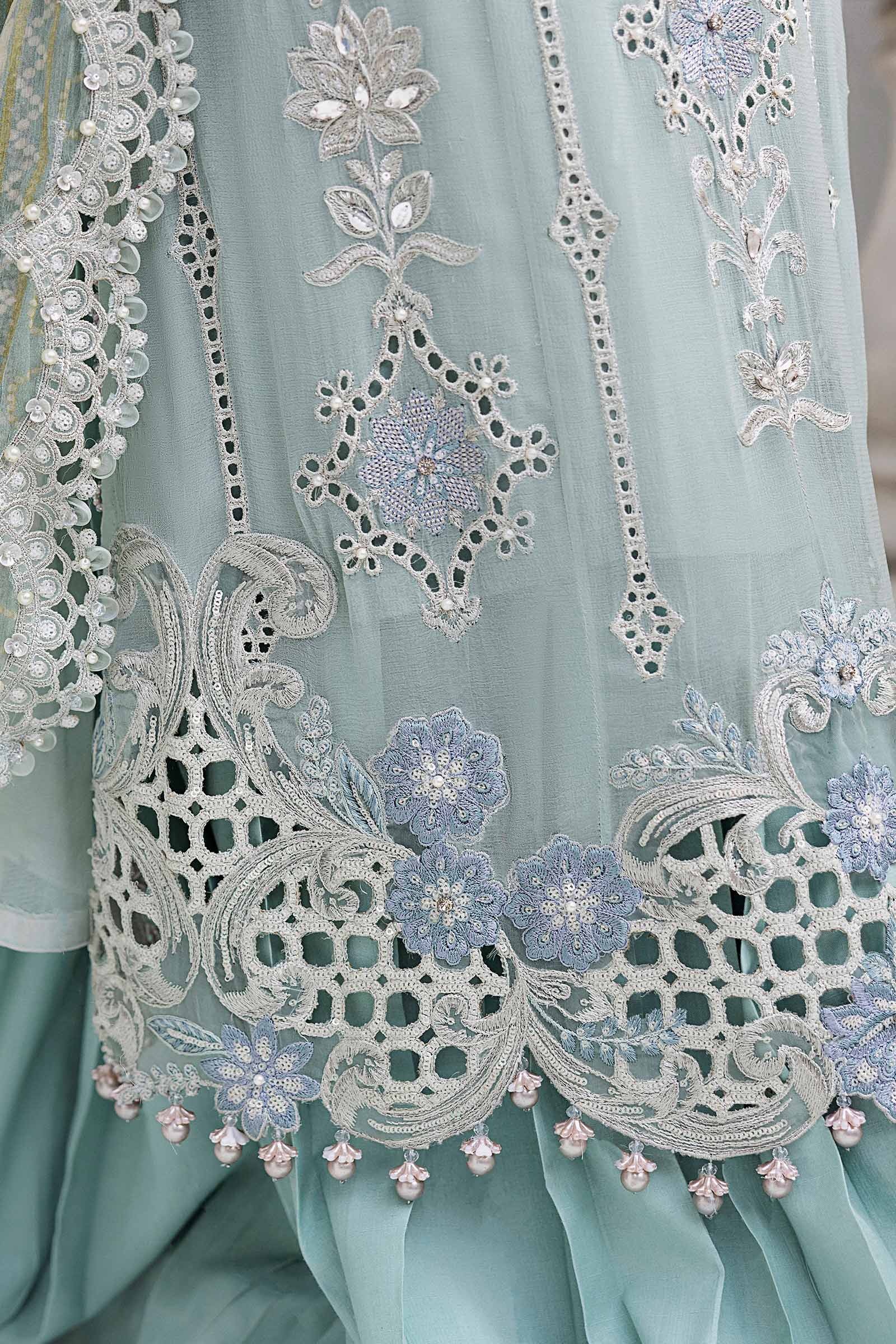 Maria B 3 Piece Embroidered Chiffon Suit | MPC-25-108 