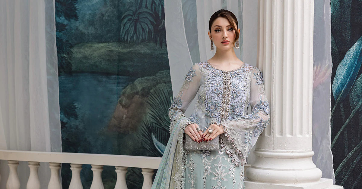 Maria B 3 Piece Embroidered Chiffon Suit | MPC-25-108 