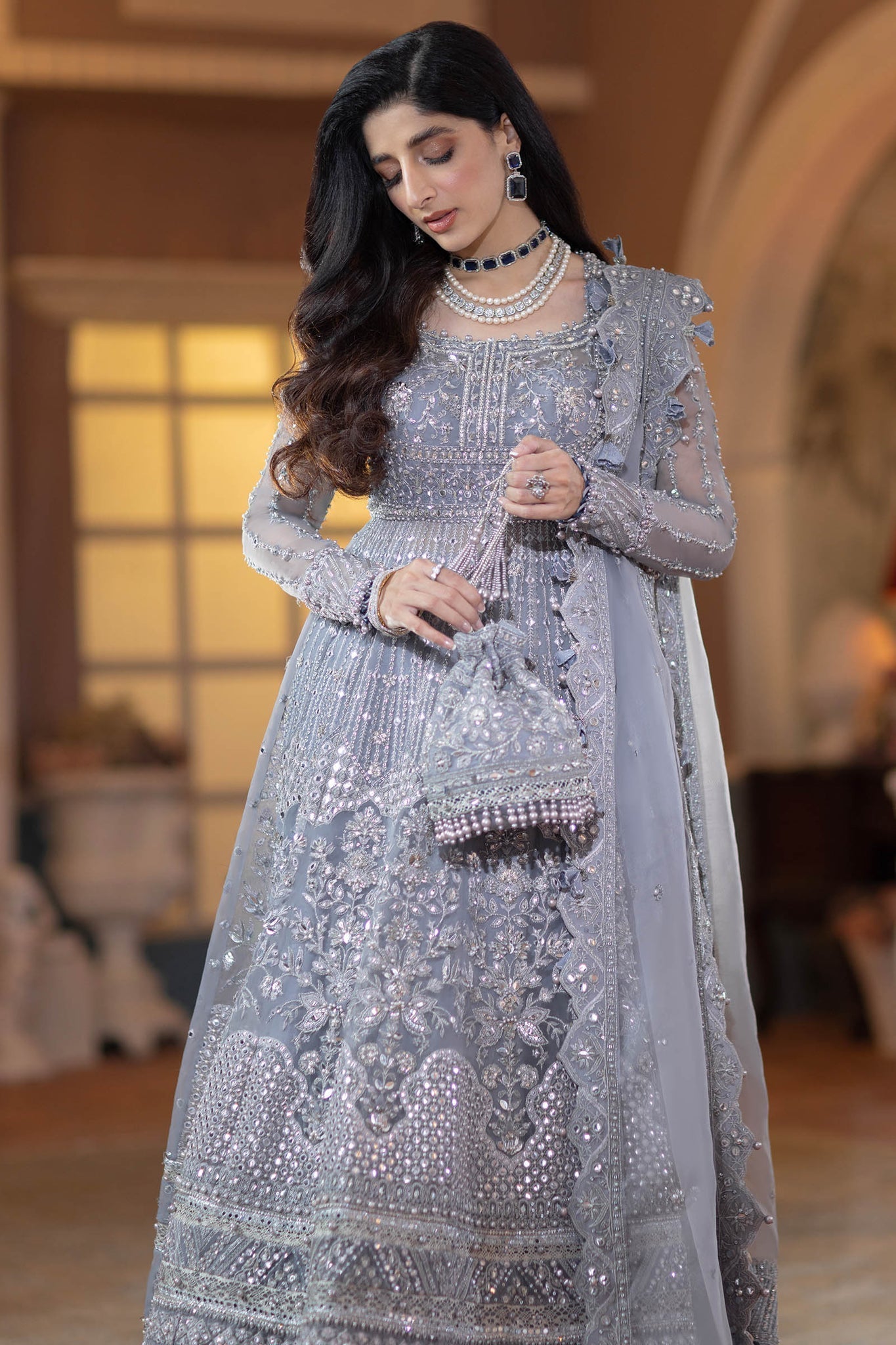 ELAN Wedding Festive Embroidered Organza 3Pc Suit EC2-23-06