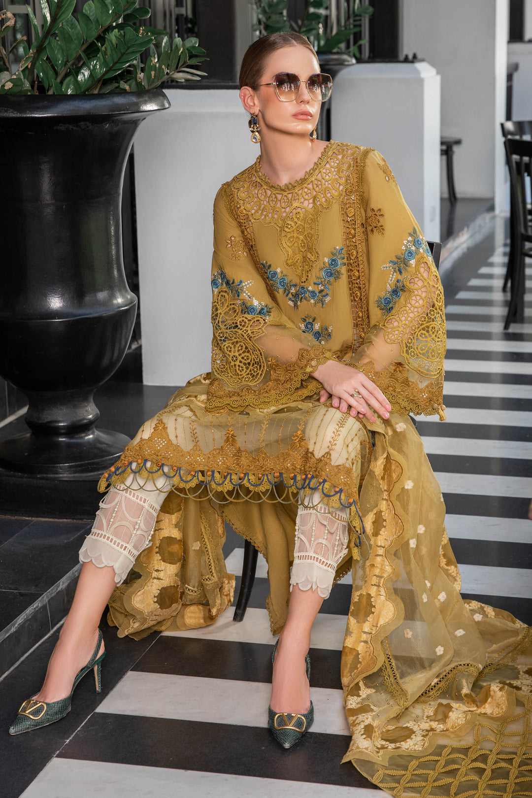 MARIA B EID COLLECTION UNSTITCHED EL-23-06-Mustard